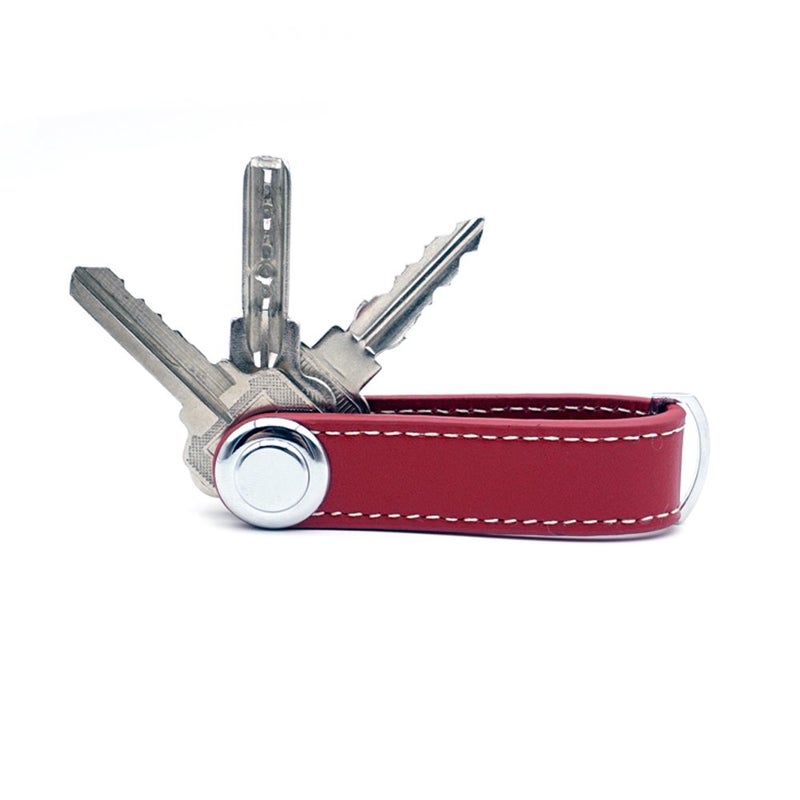 ERCRYSTO Compact Key Holder - Stylish & Practical Pocket Key Organizer With Secure Locking Mechanism. (Red) - Image 1
